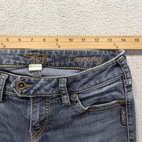 Silver Jeans Tuesday Jeans Womens 28x33 Blue Bootcut Low Rise Embroidered Denim - Picture 6 of 11